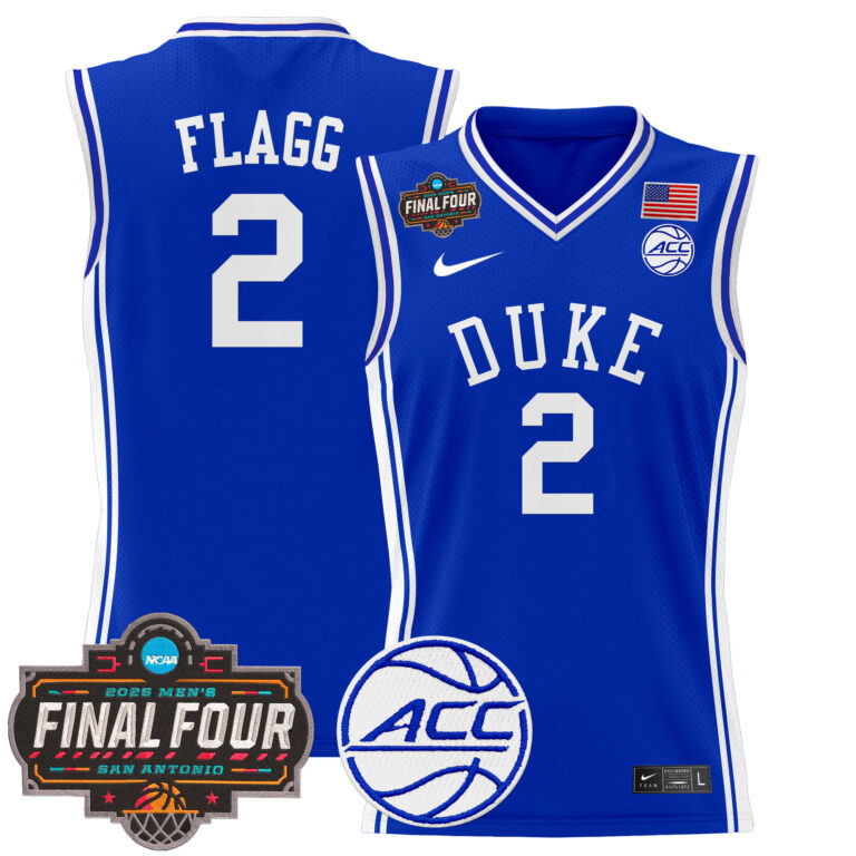Men Duke Blue Devils 2 Flagg blue 2025 Final Four Patch NCAA Jersey